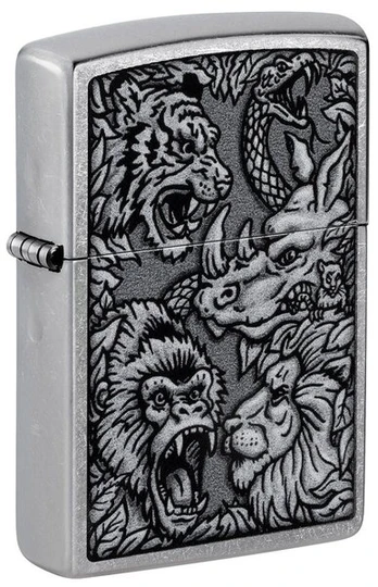 Žiebtuvėlis Zippo 48567 Jungle Design, sidabrinis