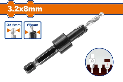Įgilinimo grąžtas WADFOW, 1/4", 3.2x8 mm, WCBS1B32