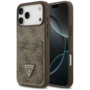 Case Guess 4G Double Card Triangle for iPhone 18 Pro Max / 17 Pro Max brown
