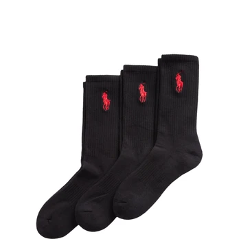 Kojinės vyrams, Juoda, Embroidbigpp-crew sock-3 pack