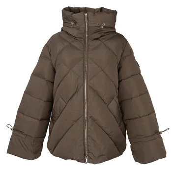 Pūkinė striukė moterims, Smėlio, Jackets, smr6580-25207bei