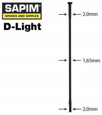 Sapim D-light 288mm stiprintuvas (2.0-1.65-2.0mm)