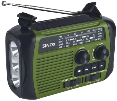 Sinox Bluetooth® avarinis radijas. Žalias