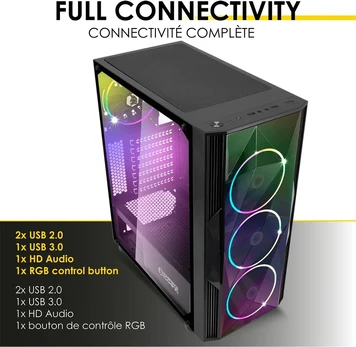 Empire Gaming Diamond Pc dėklas, Atx bokštas, Argb ventiliatoriai