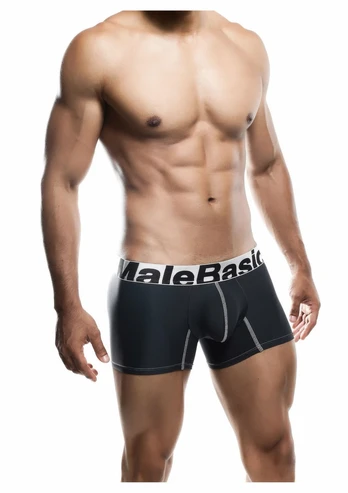 MaleBasics Microfiber Boxer Briefs Black Breathable Comfort Fit