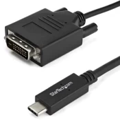 Adapteris StarTech USB-C to DVI USB Type-C, DVI, 1 m, juoda kaina