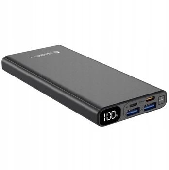 Powerbank 10000 mah led micro usb usb-c juodas gogen