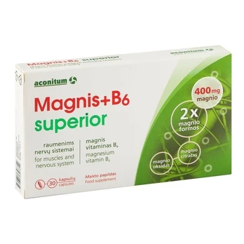 Magnis + B6 superior , 30 kapsulių