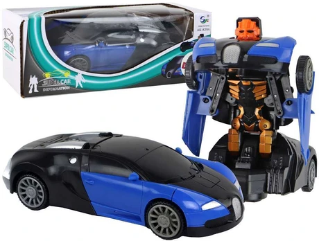 Automobilis - robotas 2in1, mėlynas/juodas