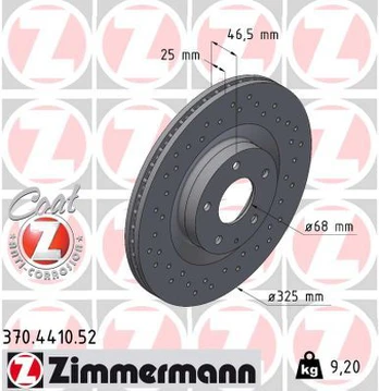 Stabdžių diskas ZIMMERMANN 370.4410.52