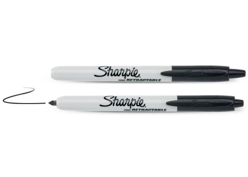Markeris „Sharpie" RETRACTABLE juodos spalvos
