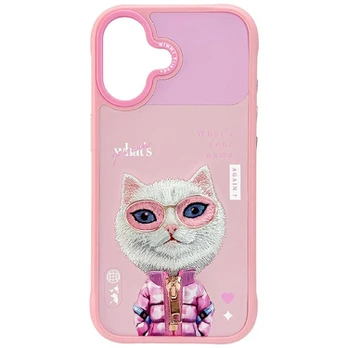 Dėklas Nimmy Cool&Cute 2.0 Cat do iPhone 17 Pro rožinė