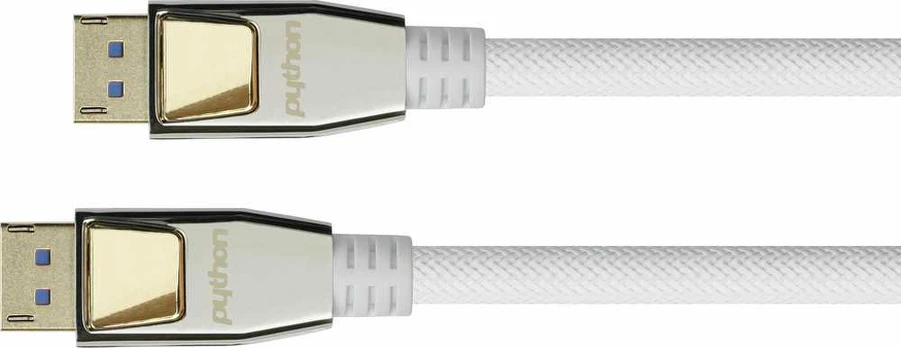 Python Series Python DisplayPort 2.0 Kabelis Nylongeflecht baltas 0,5m