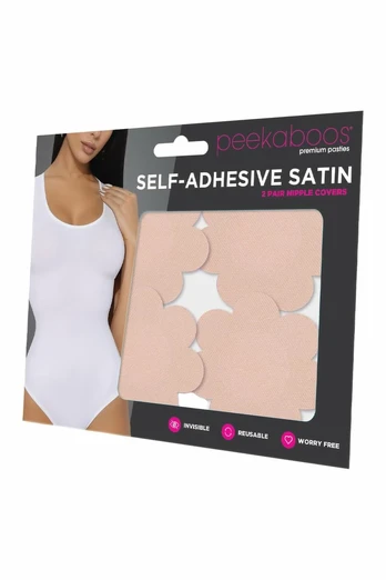 PEEKABOOS Satin Self-Adhesive Nipple Covers Nude 2 Pairs 7cm