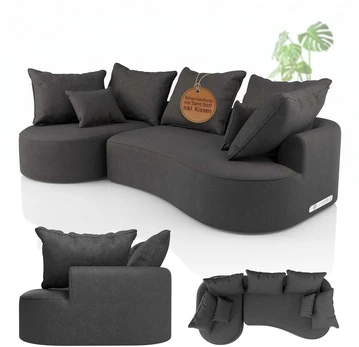 Juskys Sofa Tirano 300x83x155 cm Tamsiai pilkas aksomas