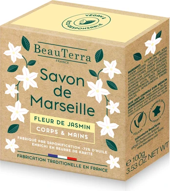 Beauterra - Marseille Solid Soap - Fleur de Jasmin - 100
