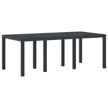 Sodo Stalas Antracito 200x100x73 cm Poly Rattan