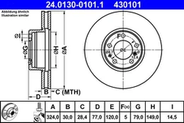 ATE 24.0130-0101.1 Brake Disc kaina