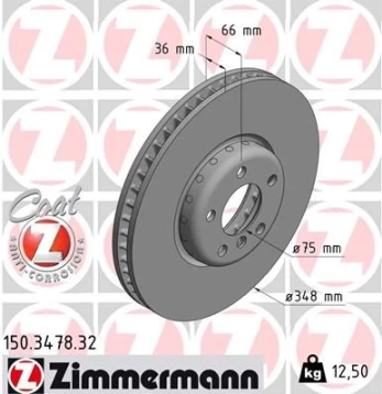 Stabdžių diskas ZIMMERMANN 150.3478.32