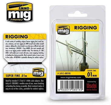 AMMO by MIG Jimenez AMMO MIG - Takelažas RIGGING - SUPER FINE 0,01 mm, 8016