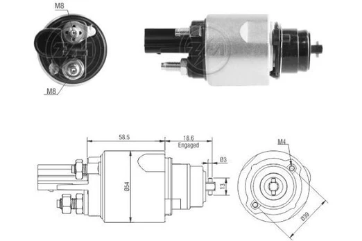 Solenoidinis jungiklis, starteris ERA ZM3498