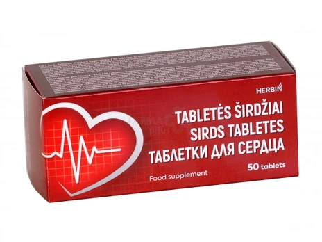 Maisto papildas HERBIN Tabletės širdžiai N50