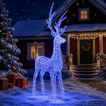 Kalėdinis LED elnio figūros apšvietimas 1000 LED Mėlyna