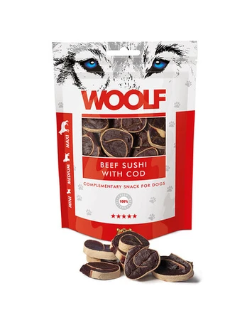 WOOLF Beef Sushi With Cod 100g sušiai su jautiena ir menke