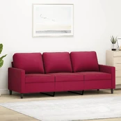 Trivietė sofa, raudonojo vyno spalvos, 180cm, aksomas kaina