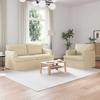 Sofa 2 pcs Kreminė 162 x 80 x 85 cm audinys