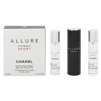 Chanel - Allure Homme Sport - EDT 20 ml (refillable bottle) + refill (2 x 20 ml) - 60 ml