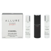 Chanel - Allure Homme Sport - EDT 20 ml (refillable bottle) + refill (2 x 20 ml) - 60 ml kaina