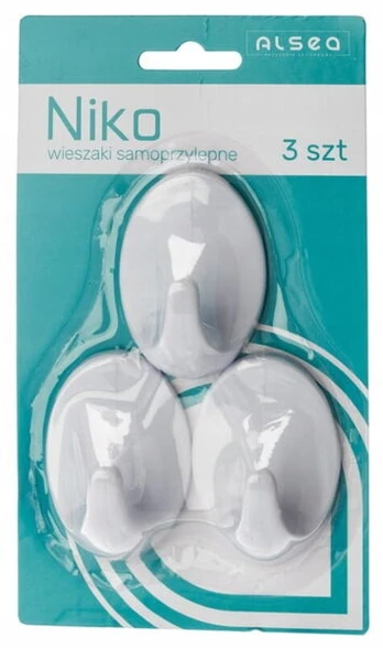 Lipnios pakabos 3 vnt. balto plastiko