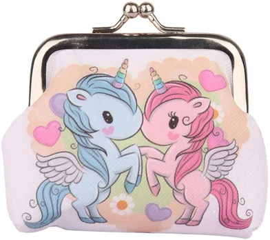 Lean Children's Wallet Two Unicorns Metal Snap 10x9cm