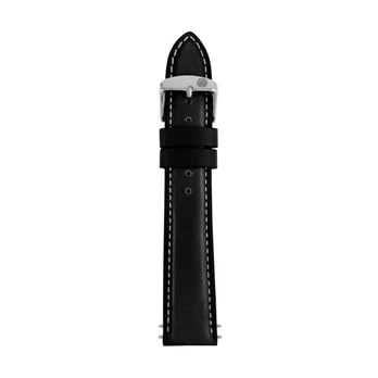 Leather strap for Zeppelin watch, black, 20 mm