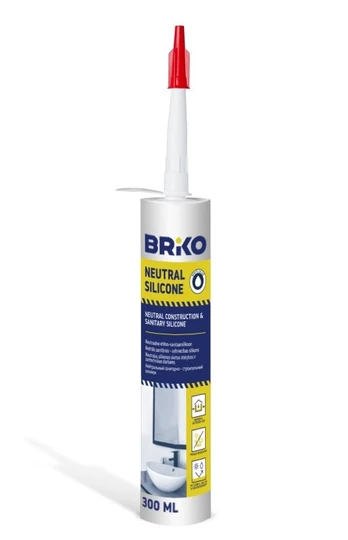 Hermetikas Briko Neutral Silicone, 300 ml, balta