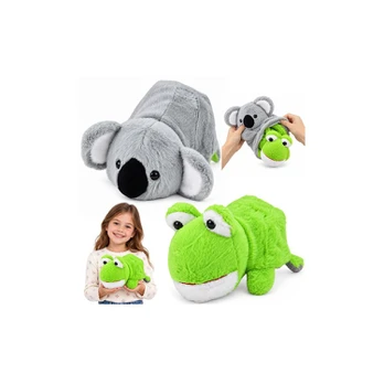 Lean Toys 2-in-1 Reversible Koala-Frog Plush Toy 25cm