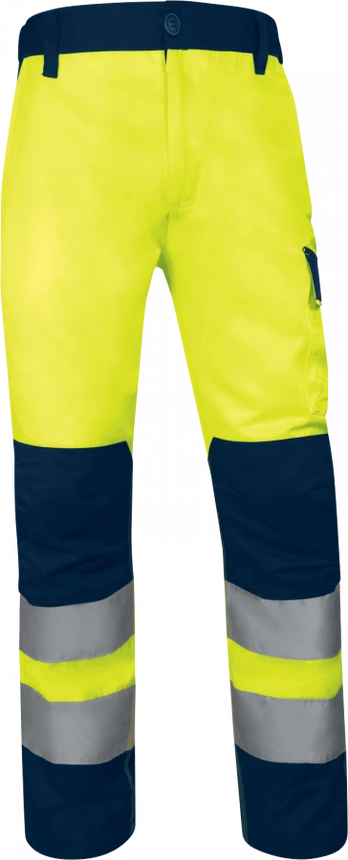 Working trousers M1PA2 hi-vis CL2, yellow/dark blue L, Delta Plus