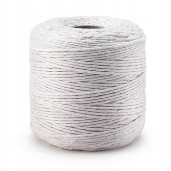 Medvilninis virvelė makramė 2 mm 500 g balta
