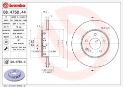 Stabdžių diskas BREMBO 08.4750.41 kaina