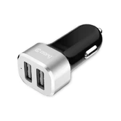 Car charger 2xUSB 2.4A aluminium kaina