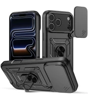 Juodas dėklas Apple iPhone 17 Pro Max telefonui "Slide Camera Armor"