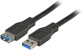 USB kabelis EFB USB-A - USB-A 3 m Juodas (K5237.3)