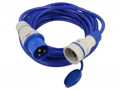 Extension lead | 3x2.5mm2 | Sockets: 1 | PUR | blue | 10m | 16A | EXTREM