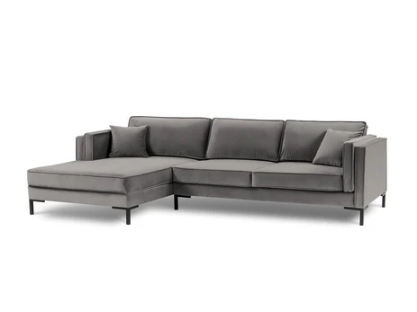 Kampinė sofa Luis 5, šviesiai pilka/juoda