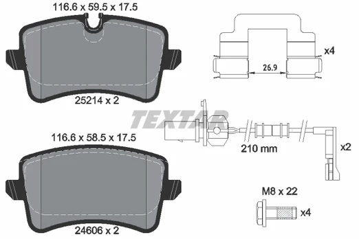 TEXTAR 2521403 Brake pad set