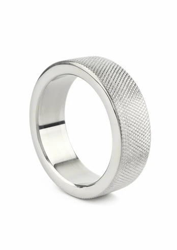 Mr. Steel CrissCross C-Ring 40mm Stainless Steel Textured Ring