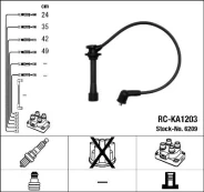 Uždegimo laido komplektas NGK 6209 kaina