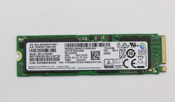 256GB M.2 PCIe 3.0 x4 Solid
