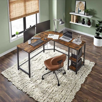 Vasagle Pramoninės išvaizdos kampinis stalas
